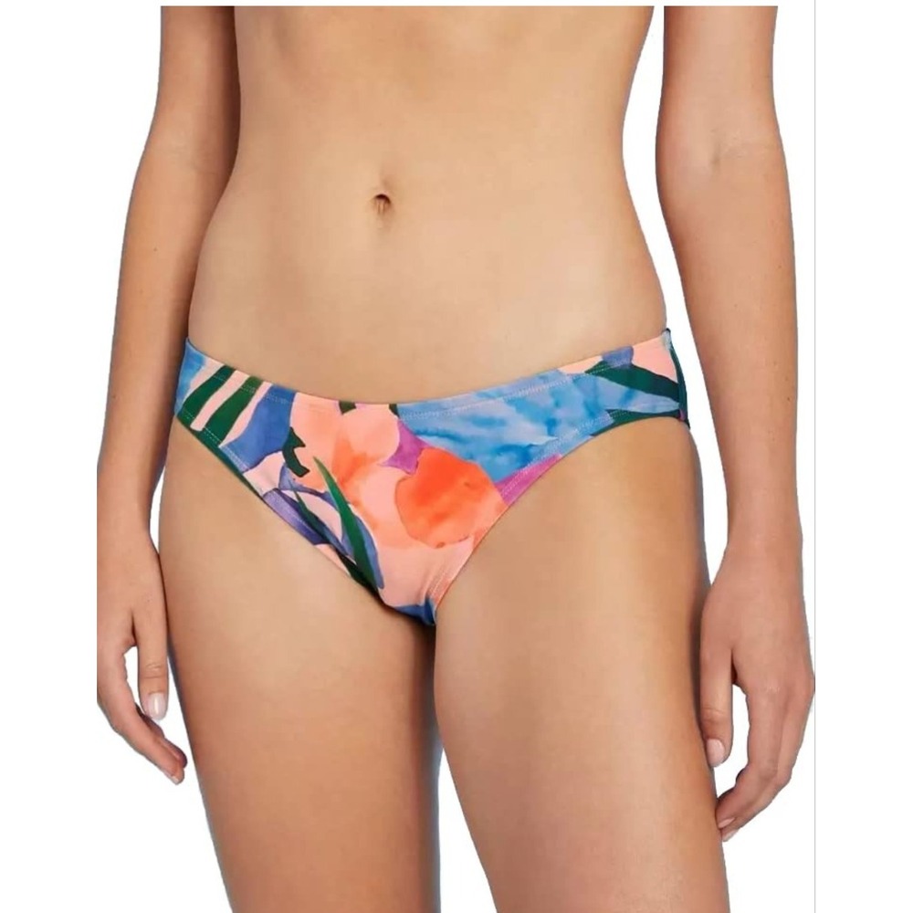 Kona Sol Womens Tropical Print Medium Coverage Hipster Bikini Bottom-S(4-6)